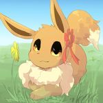  blush cold_yellowtail eevee female feral looking_at_viewer nintendo outside pok&eacute;mon smile solo video_games 