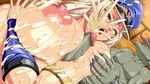  armpit_sex breasts bukkake censored cum cum_explosion cum_in_mouth cum_on_body cum_on_breasts cum_on_hair cum_on_upper_body ejaculation large_breasts monster nipples noriheita penis testicles yuuwaku_ikusame_3 