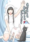  black_cat cat chito(flying_witch) chito_(flying_witch) flying_witch fuji hime_cut kowata_makoto sheep sheep_costume 