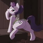  2015 absurd_res butt cutie_mark digital_media_(artwork) dimfann dock equine female food friendship_is_magic hair half-closed_eyes hi_res hooves horn inside mammal muffin my_little_pony purple_eyes purple_hair solo sugar_belle_(mlp) superabsurd_res underhoof unicorn 