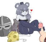  &lt;3 animal_ears balls blue_hair blue_skin breasts cheese clothing crown faceless_male female foot_fetish footjob hair helmet male mammal mouse mouse_princess penis precum princess rodent royalty towergirls 