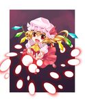  bad_id bad_pixiv_id blonde_hair chibi danmaku flandre_scarlet hat highres mei_(jewel_at_time) one_side_up ponytail red_eyes short_hair solo touhou wings 