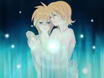  1girl blonde_hair blue_eyes brother_and_sister closed_eyes hug kagamine_len kagamine_rin nude short_hair siblings twins vocaloid yunomi_(yunomi_imonuy) 