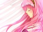  angel_wings bad_id bad_pixiv_id blush closed_eyes long_hair megurine_luka pink_hair solo vocaloid wings yui_tooru 