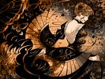  beatrice braid bug butterfly choker dress flower hanokage insect looking_back sepia solo umineko_no_naku_koro_ni 