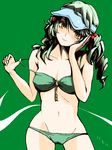  bad_id bad_pixiv_id bare_shoulders bikini breasts cleavage goldregen green_eyes groin hair_bobbles hair_ornament kawashiro_nitori key long_hair medium_breasts midriff navel solo swimsuit touhou yellow_eyes 