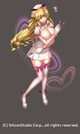  blonde_hair breasts high_heels large_breasts nurse nurse_uniform ryuki@maguro-ex thighhighs white_legwear wink 