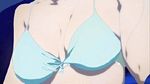  2girls animated animated_gif bikini blonde_hair blue_hair bouncing_breasts breasts chitose_haru kumagai_eri lowres multiple_girls ongaku_shoujo running swimsuit 