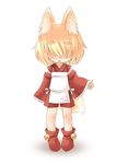  animal_ears blonde_hair blush fox_ears fox_tail kso simple_background solo tail white_background 