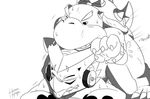  anal black_and_white bowser_jr. digimon duo earphones forceful heibanhikaru holding koopa male male/male mario_bros monochrome nintendo nude one_eye_closed onomatopoeia open_mouth scalie sex sharp_teeth shoutmon signature sweat teeth tongue tongue_out video_games 