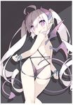  :p ass bare_back demon_girl demon_horns demon_tail demon_wings from_behind horns long_hair looking_at_viewer looking_back mofetousu_furuna original parody pointy_ears purple_eyes rei_no_himo saru sketch smile solo tail tongue tongue_out twintails very_long_hair white_hair wings you're_doing_it_wrong 