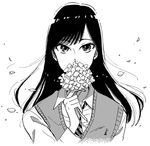  downscaled flower greyscale koi_wa_ameagari_no_you_ni long_hair mayuzuki_jun md5_mismatch monochrome official_art resized school_uniform tachibana_akira 