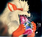  arcanine canine claws drooling earth eyes_closed fangs feral fur licking macro mammal nintendo nude open_mouth outer_space planet pok&eacute;mon saliva sharp_claws sharp_teeth size_difference smile teeth tongue tongue_out ungulatr video_games 