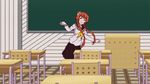  1girl animated animated_gif brown_hair happy nisekoi running school_uniform solo tachibana_marika 