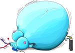  anthro belly belly_expansion belly_inflation big_belly big_breasts blue_hair breast_expansion breasts dragon female hair huge_breasts hyper hyper_belly inflation larissa lowrider-girl scalie solo stuffing 
