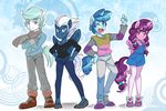  2015 absurd_res anthro anthrofied double_diamond_(mlp) equine friendship_is_magic group hair hi_res horn horse male mammal my_little_pony night_glider_(mlp) party_favor_(mlp) pegasus pony standing sugar_belle_(mlp) thegreatrouge unicorn white_hair wings 