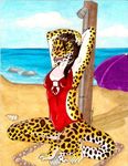  clothed clothing female leopard_gecko lizard reptile scalie solo swimsuit theenglishhobo tigerskitten 