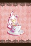  absurdres animal_ears bathing bunny_ears chibi closed_eyes cup highres long_hair ming_(3952862) pink_hair pixiv_fantasia pixiv_fantasia_t solo teacup 