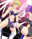  2girls alternate_color cunt_punt mighty_yukiko multiple_girls nastassja_han ryona taroimo_(00120014) wrestle_angels wrestle_angels_survivor wrestler wrestling 