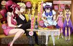  4girls absurdres ahoge angelise_ikaruga_misurugi antenna_hair arm_around_shoulder bare_shoulders blonde_hair blue_eyes blue_hair blush bracelet breasts brown_eyes brown_hair butterfly_hair_ornament cleavage closed_eyes couch cross_ange crossdressing crossed_legs crying cup drinking_glass flower formal hair_flower hair_ornament hand_on_another's_leg harem highres hilda_(cross_ange) jewelry kamei_osamu long_sleeves magazine_scan maid maid_headdress medium_breasts momoka_oginome multiple_girls necklace official_art one_eye_closed open_mouth pant_suit pantyhose pink_hair red_hair ring scan short_hair short_sleeves sitting small_breasts smile suit tusk_(cross_ange) twintails vivian_(cross_ange) white_legwear wine_glass yellow_eyes yuri 