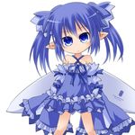  blue_eyes blue_hair fairy_wings kso looking_at_viewer lowres original simple_background solo white_background wings 