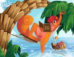  beach book don_ko fur mammal nude orange_fur palm pussy rodent seaside squirrel water 