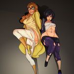  arms_behind_back big_hero_6 black_hair breasts brown_hair covered_nipples crying crying_with_eyes_open gogo_tomago green_eyes headband highres honey_lemon imminent_rape john_doe long_hair looking_at_viewer multicolored_hair multiple_girls navel no_bra pants pantyhose purple_eyes purple_hair scared shoes short_hair shorts sneakers sweatdrop tears toned torn_clothes torn_legwear torn_pants torn_shorts underboob wide_hips 