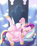  &lt;3 2015 badponi bluedrg19 blush equine eyes_closed female feral friendship_is_magic hair horn mammal multicolored_hair my_little_pony pillow princess_cadance_(mlp) pussy raised_leg solo spread_legs spreading teats throne winged_unicorn wings 