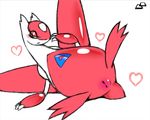  &lt;3 dragon female feral inviting latias legendary_pok&eacute;mon looking_away lying nintendo plain_background pok&eacute;mon presenting presenting_pussy pussy reclining red_feathers seductive solo spreading video_games white_feathers wings yellow_eyes ɯ(_&ndash;_&ndash;_)ɯ 