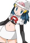 blue_eyes blue_hair hainchu hikari_(pokemon) navel pokemon team_rocket_(cosplay) 