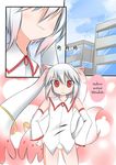  androgynous animal_ears catstudioinc_(punepuni) comic detached_sleeves grey_hair hands_on_hips highres kyubey left-to-right_manga mahou_shoujo_madoka_magica no_pants panties personification red_eyes tail thai translated underwear v-shaped_eyebrows white_panties wing_collar 