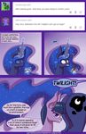  2015 butt comic cutie_mark deusexequus dialogue duo english_text equine eyes_closed female feral friendship_is_magic glowing hair horn looking_at_viewer magic mammal my_little_pony princess_luna_(mlp) purple_eyes purple_hair smile suggestive surprise text twilight_sparkle_(mlp) winged_unicorn wings 
