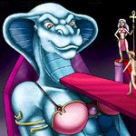  2004 animated anthro bald bra breasts butt clothed clothing dragon eyes_closed female gem grey_hair group hair human hybrid jewelry kali loincloth long_hair low_res male mammal markie nude open_mouth orange_eyes polearm reptile scalie size_difference snake tongue tongue_out underwear vore weapon 