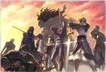  6+boys archer artoria_pendragon_(all) assassin_(fate/stay_night) berserker caster dagger excalibur fate/stay_night fate_(series) gae_bolg gamerag gilgamesh lancer multiple_boys multiple_girls planted_sword planted_weapon polearm rider saber spear sword true_assassin weapon 