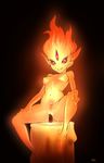  breasts candle fiery_hair fire full_body monster_girl nipples object_insertion original personification pointy_ears red_eyes red_sclera see-through small_breasts smile solo spread_legs third_eye typo_(requiemdusk) vaginal vaginal_object_insertion vaginal_object_push 