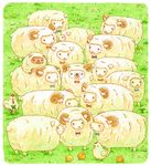  bad_id bad_pixiv_id bird chicken commentary_request day flock no_humans odd_one_out original ram_(animal) sheep st.kuma traditional_media watercolor_(medium) 