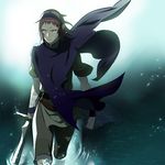  bad_id bad_pixiv_id bandages cape male_focus red_hair shadow_of_the_colossus solo surcoat sword tensugi_takashi wander water weapon 