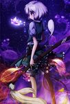  bug butterfly ghost highres hitodama insect katana konpaku_youmu konpaku_youmu_(ghost) purple_eyes pursechan sheath sheathed short_hair silver_hair solo sword touhou weapon 