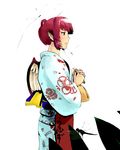  animal_ears apron bug dragonfly insect japanese_clothes kimono lips mystia_lorelei nihimaru older pink_hair short_hair solo touhou umbrella wings 