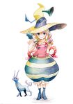  bad_id bad_pixiv_id blue_eyes cat copyright_request gloves hat solo taira witch_hat 