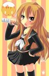  aisaka_taiga bad_source black_legwear black_serafuku black_skirt framboosi school_uniform serafuku skirt solo thighhighs toradora! 