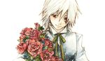  allen_walker d.gray-man flower hoshino_katsura male_focus red_eyes rose solo white_hair 