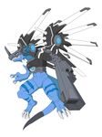  anime cyborg darkrisegreymon digimon dinosaur gun_arm raysaber risegreymon wings 