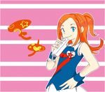  blue_eyes chibi mona mona_(warioware) nintendo orange_hair warioware wii wii_remote wiimote 