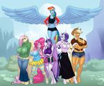  2015 anthro applejack_(mlp) big_breasts breasts cleavage clothed clothing earth_pony equine female fluttershy_(mlp) friendship_is_magic horn horse mammal marauder6272 my_little_pony pegasus pinkie_pie_(mlp) pony rainbow_dash_(mlp) rarity_(mlp) twilight_sparkle_(mlp) unicorn winged_unicorn wings 