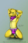  canine clothing digital_media_(artwork) dog doggettdouglasmcdog foulard golden_retriever hands_behind_head male mammal nihontd nihonthedragon solo underwear 