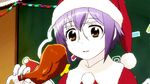  1girl alternate_costume animated animated_gif eating food glasses nagato_yuki nagato_yuki-chan_no_shoushitsu purple_hair solo suzumiya_haruhi_no_yuuutsu 
