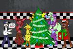  2014 animatronic avian bear bird bonnie_(fnaf) canine chica_(fnaf) chicken christmas crystalookamiwolf eye_patch eyewear female five_nights_at_freddy&#039;s fox foxy_(fnaf) freddy_(fnaf) golden_freddy_(fnaf) holidays human lagomorph machine male mammal mechanical mike_schmidt rabbit robot video_games 