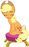  2015 absurd_res alpha_channel applejack_(mlp) cute earth_pony equine female feral friendship_is_magic happy hi_res horse mammal masemj my_little_pony pony smile solo 