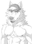 abs aluminemsiren anthro baseball_cap biceps canine chest_tuft facial_hair fur hat male mammal muscles nipples pecs tre tuft wolf 